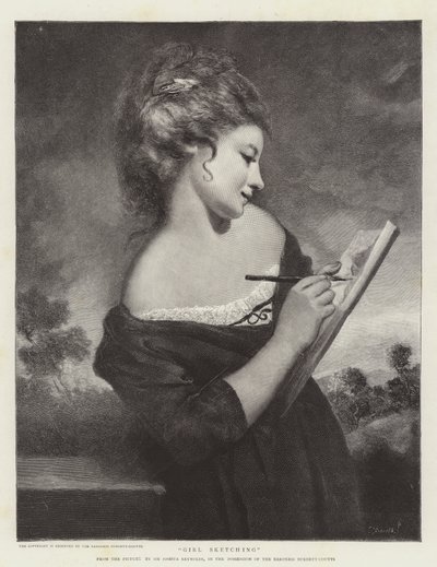 Ragazza che disegna da Joshua Reynolds